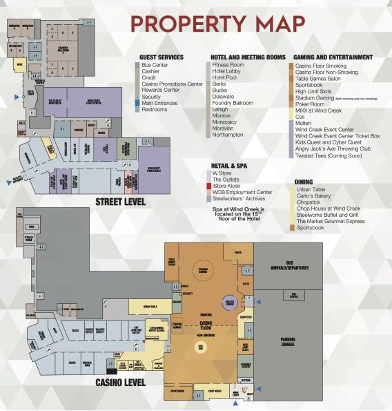 Wind Creek Bethlehem Property Map