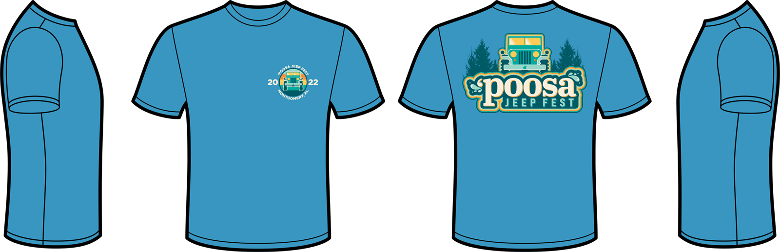 Poosa Jeep T-shirt V1 Aqua