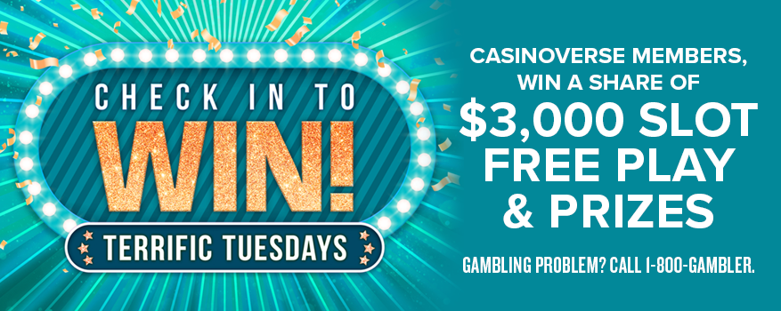 Featured image for the CHECK IN TO WIN: TERRIFIC TUESDAYS promotional event