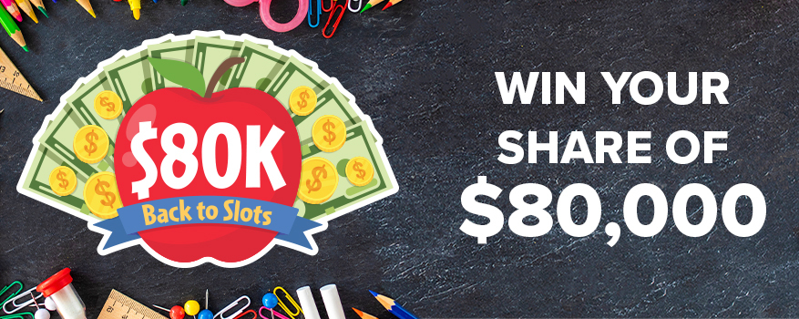 Featured image for the $80K Back to Slots promotional event