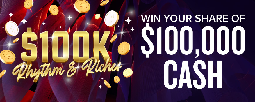Featured image for the $100K RHYTHM & RICHES promotional event