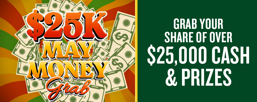 Featured image for the $25K May Money Grab promotional event