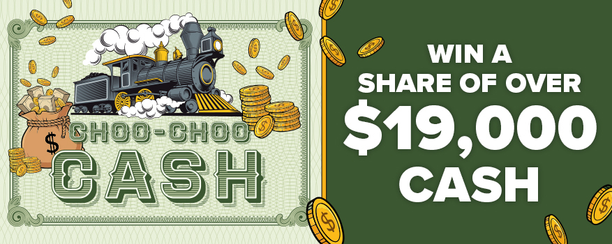 Featured image for the CHOO CHOO CASH promotional event