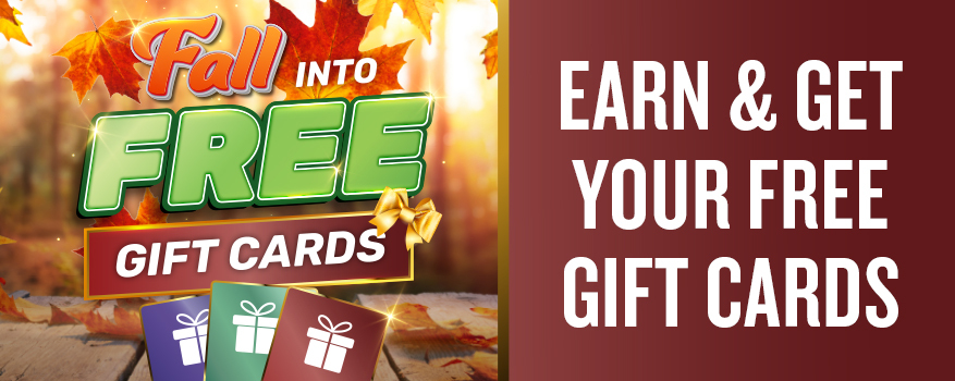 Featured image for the Fall into Free Gift Cards promotional event
