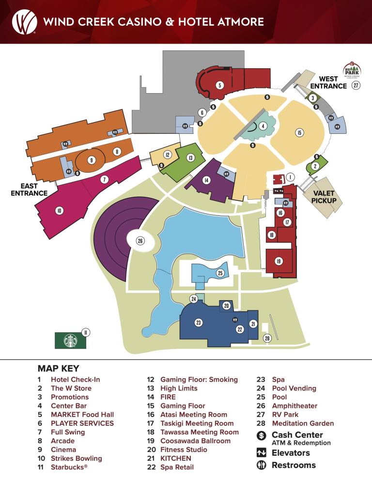 Map of Wind Creek Atmore